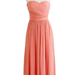 NWT-00P-J.Crew Wedding Bridesmaid Arabelle long dress in silk chiffon
